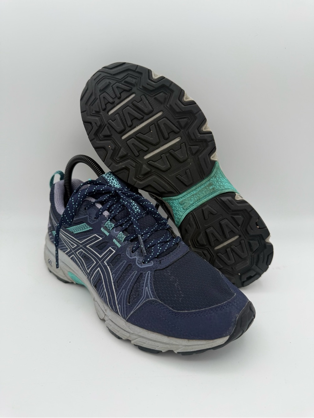Women's ASICS Gel-Venture 7 Blue Purple Athletic Running Shoes Size 8 1012A477